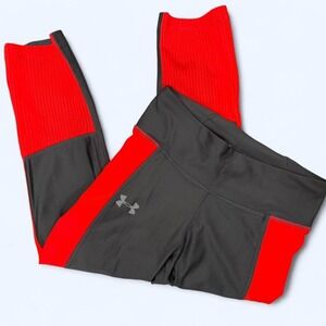 Under Armour Womens Small Pink/Grey Workout‎ Leggings 19in inseam Compression